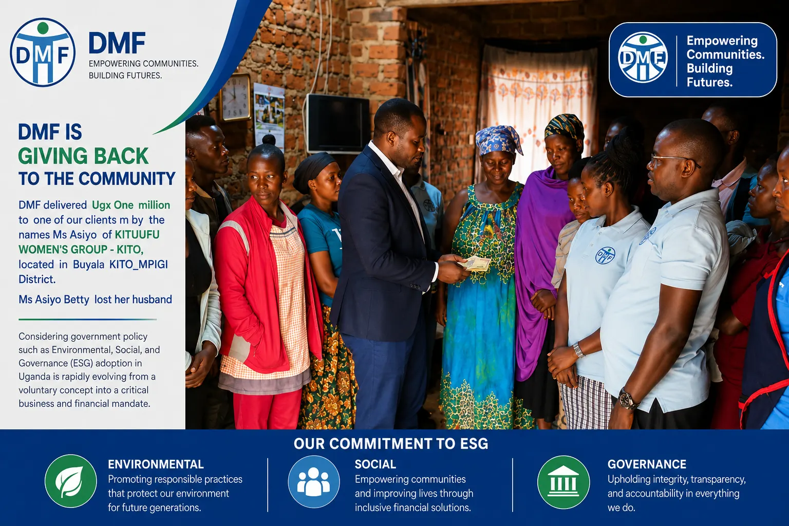 DMF community and financial inclusion update